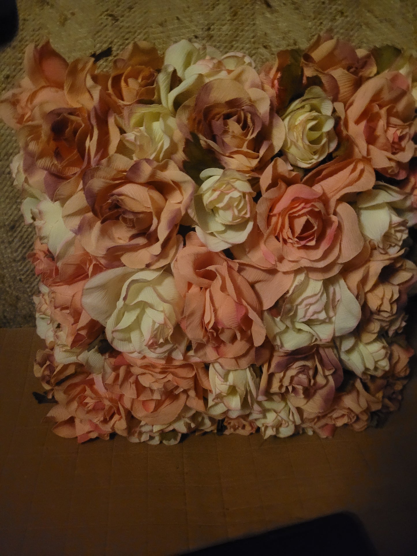Rose Garden Dreams Floral Satin Pillow Handmade by Kristen Bruce