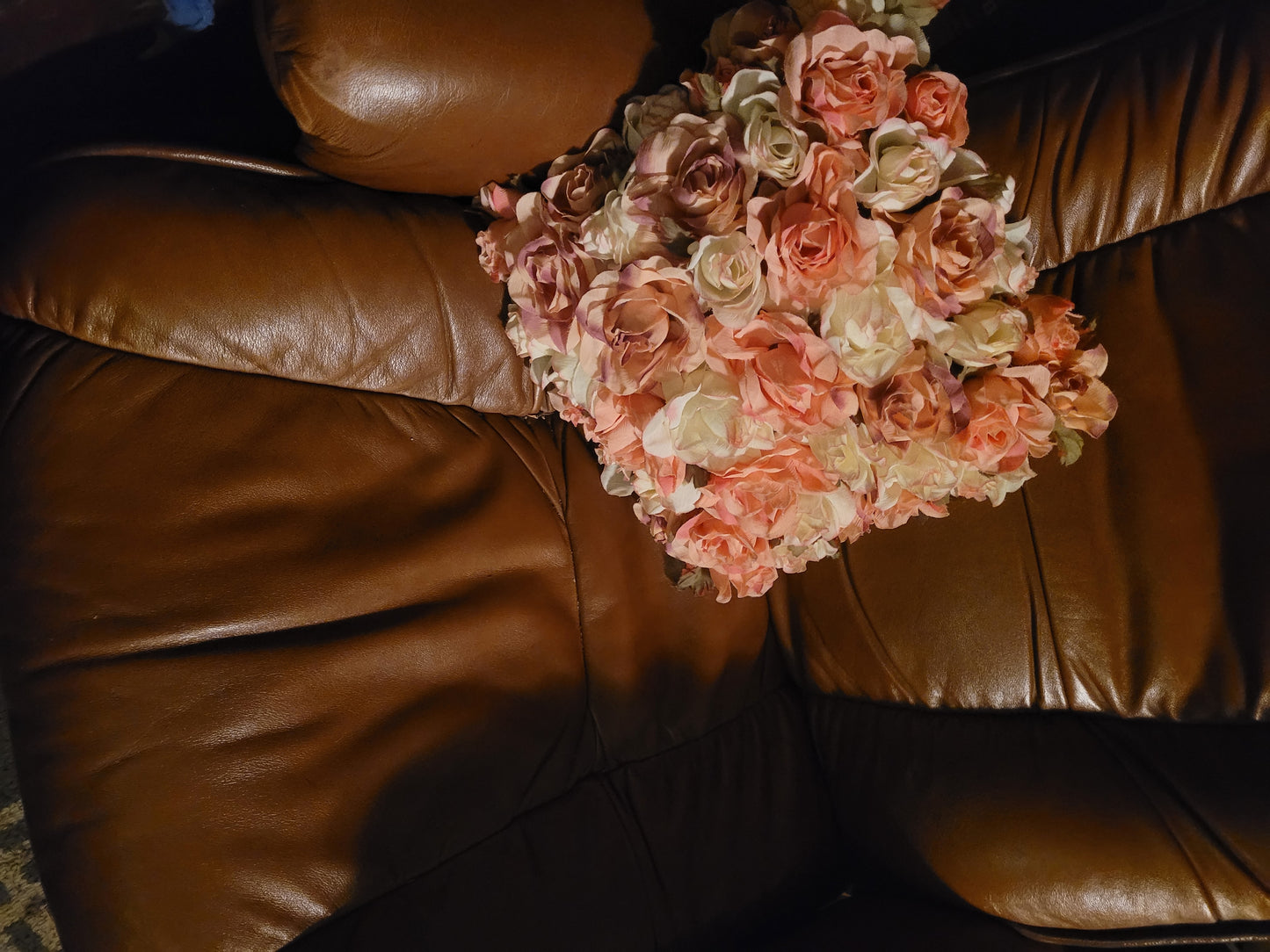 Rose Garden Dreams Floral Satin Pillow Handmade by Kristen Bruce
